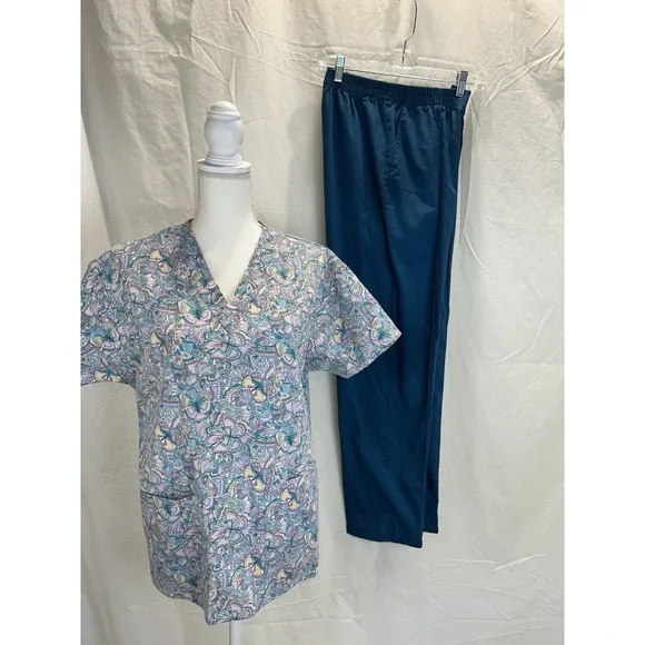 Crest Nursing scrub SET Sz S Hunter‎ Green Healthcare, dental, vet, pharmacy - Picture 2 of 9